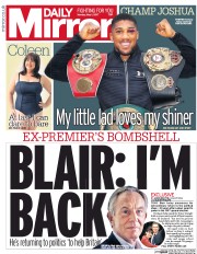 Daily Mirror (UK) Newspaper Front Page for 1 May 2017