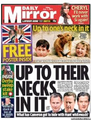 Daily Mirror (UK) Newspaper Front Page for 1 June 2012