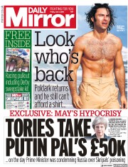 Daily Mirror (UK) Newspaper Front Page for 1 June 2018