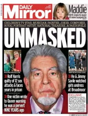 Daily Mirror Newspaper Front Page (UK) for 1 July 2014