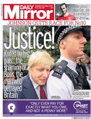 Daily Mirror (UK) Newspaper Front Page for 1 July 2016