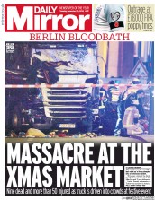 Daily Mirror (UK) Newspaper Front Page for 20 December 2016