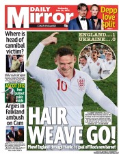 Daily Mirror (UK) Newspaper Front Page for 20 June 2012