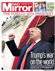 Daily Mirror (UK) Newspaper Front Page for 21 January 2017