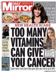 Daily Mirror Newspaper Front Page (UK) for 21 April 2015