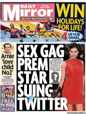 Daily Mirror (UK) Newspaper Front Page for 21 May 2011