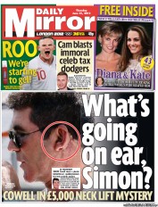 Daily Mirror (UK) Newspaper Front Page for 21 June 2012