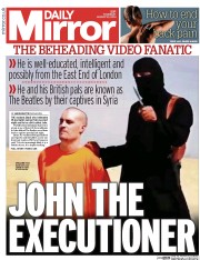 Daily Mirror (UK) Newspaper Front Page for 21 August 2014