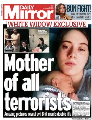 Daily Mirror Newspaper Front Page (UK) for 22 October 2013