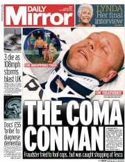 Daily Mirror (UK) Newspaper Front Page for 22 October 2014