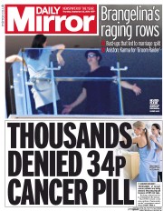 Daily Mirror (UK) Newspaper Front Page for 22 September 2016