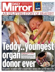 Daily Mirror Newspaper Front Page (UK) for 23 April 2015