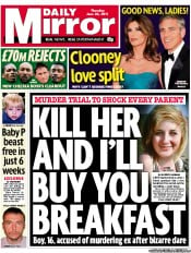 Daily Mirror Newspaper Front Page (UK) for 23 June 2011