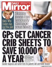 Daily Mirror Newspaper Front Page (UK) for 23 June 2015
