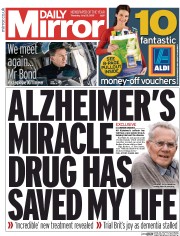 Daily Mirror Newspaper Front Page (UK) for 23 July 2015
