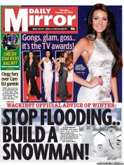 Daily Mirror (UK) Newspaper Front Page for 24 January 2013