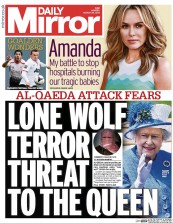 Daily Mirror Newspaper Front Page (UK) for 24 March 2014