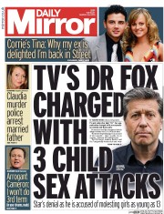 Daily Mirror Newspaper Front Page (UK) for 24 March 2015