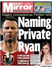 Daily Mirror (UK) Newspaper Front Page for 24 May 2011