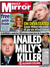 Daily Mirror Newspaper Front Page (UK) for 24 June 2011