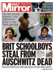 Daily Mirror Newspaper Front Page (UK) for 24 June 2015