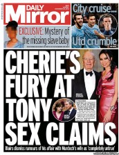Daily Mirror Newspaper Front Page (UK) for 25 November 2013