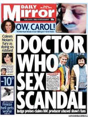 Daily Mirror Newspaper Front Page (UK) for 25 March 2013