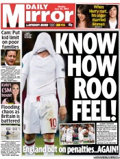 Daily Mirror (UK) Newspaper Front Page for 25 June 2012