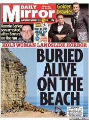 Daily Mirror Newspaper Front Page (UK) for 25 July 2012