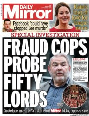 Daily Mirror (UK) Newspaper Front Page for 26 November 2014