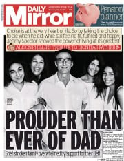 Daily Mirror Newspaper Front Page (UK) for 27 May 2015