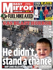 Daily Mirror (UK) Newspaper Front Page for 27 June 2012