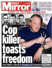 Daily Mirror Newspaper Front Page (UK) for 28 January 2015