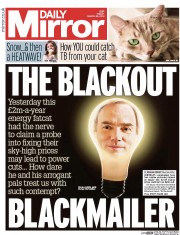 Daily Mirror Newspaper Front Page (UK) for 28 March 2014