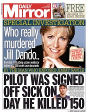 Daily Mirror (UK) Newspaper Front Page for 28 March 2015