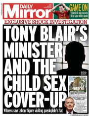 Daily Mirror Newspaper Front Page (UK) for 28 April 2014