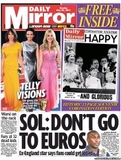 Daily Mirror (UK) Newspaper Front Page for 28 May 2012