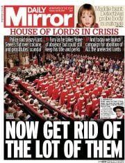 Daily Mirror Newspaper Front Page (UK) for 28 July 2015