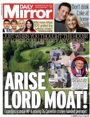 Daily Mirror (UK) Newspaper Front Page for 28 August 2015