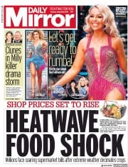 Daily Mirror (UK) Newspaper Front Page for 28 August 2018
