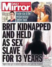 Daily Mirror (UK) Newspaper Front Page for 29 December 2016