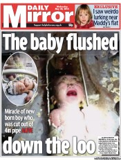 Daily Mirror Newspaper Front Page (UK) for 29 May 2013