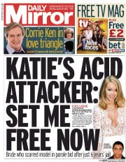 Daily Mirror (UK) Newspaper Front Page for 29 August 2015