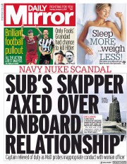 Daily Mirror (UK) Newspaper Front Page for 2 October 2017