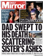 Daily Mirror (UK) Newspaper Front Page for 2 February 2015