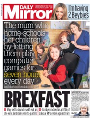 Daily Mirror (UK) Newspaper Front Page for 2 February 2017