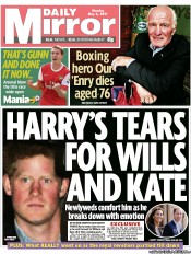 Daily Mirror (UK) Newspaper Front Page for 2 May 2011