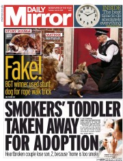 Daily Mirror (UK) Newspaper Front Page for 2 June 2015