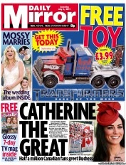 Daily Mirror (UK) Newspaper Front Page for 2 July 2011