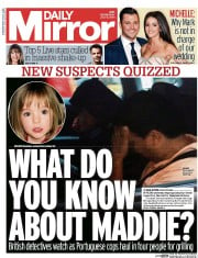 Daily Mirror (UK) Newspaper Front Page for 2 July 2014